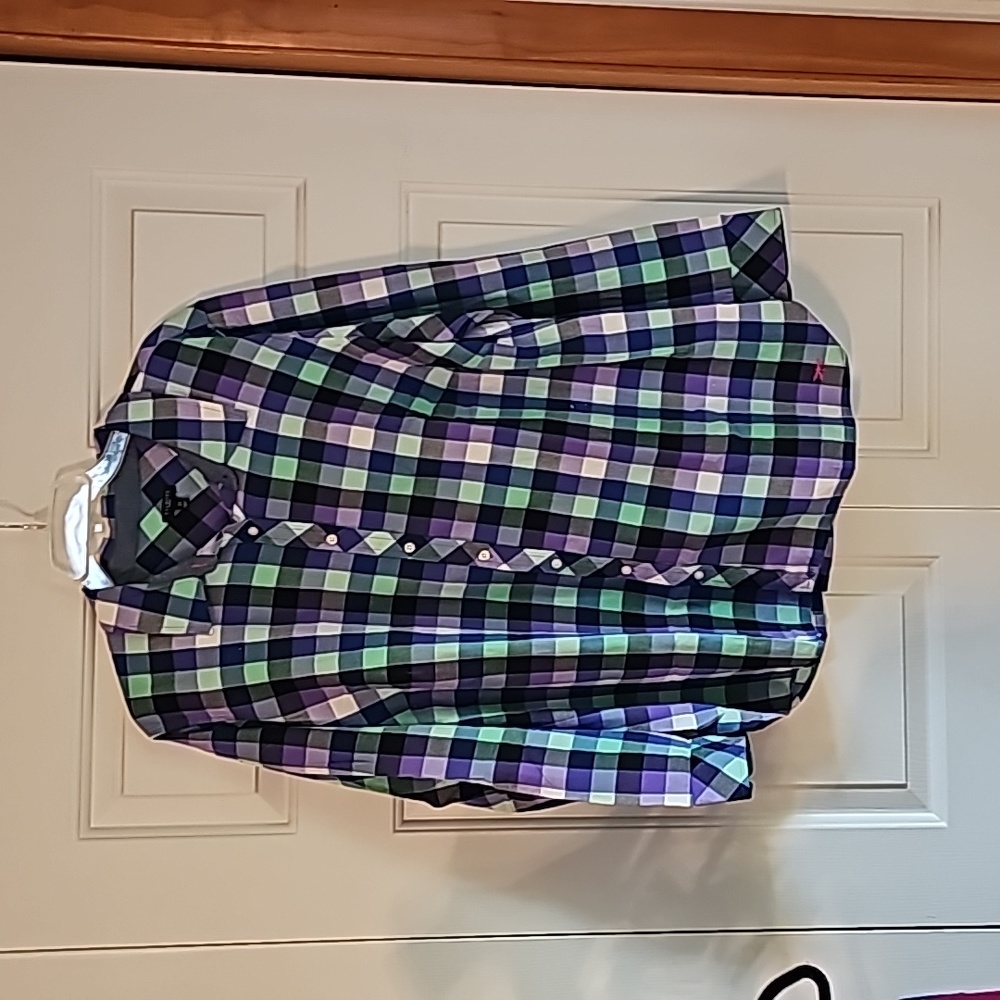 Talbots Plaid shirt sz 2XL Purple and Green